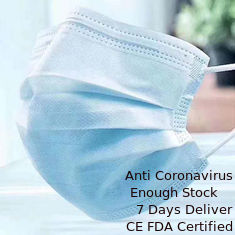 Cina Blue Non Woven Disposable Face Mask 3-Ply Protection Untuk Industri / Hotel pemasok