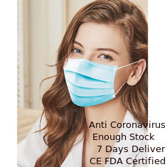Cina Masker Sekali Pakai Biru 25g PP Bahan Kain Non Woven OEM / ODM pemasok