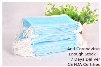 Cina Masker Sekali Pakai Biru Keselamatan Pribadi Masker Wajah Non Woven Untuk Salon Kecantikan pemasok