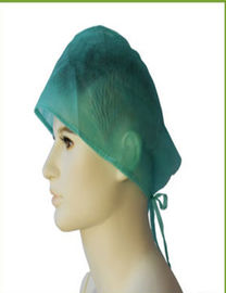Kain Spunbond Disposable Bouffant Scrub Caps 61x14 Cm Kekuatan Tarik Tinggi pemasok