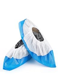 Sepatu Anti Virus Biru Plastik Meliputi Bahan PP CPE Perawatan Kesehatan Ekonomis pemasok