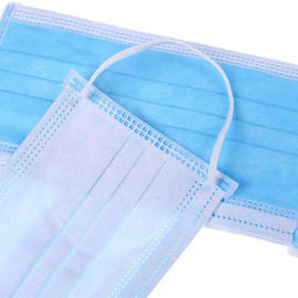 Blue Non Woven Disposable Face Mask 3-Ply Protection Untuk Industri / Hotel pemasok