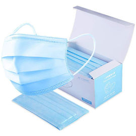 Blue Non Woven Disposable Face Mask 3-Ply Protection Untuk Industri / Hotel pemasok