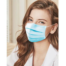 Masker Sekali Pakai Biru 25g PP Bahan Kain Non Woven OEM / ODM pemasok