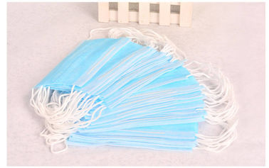 Masker Sekali Pakai Biru Keselamatan Pribadi Masker Wajah Non Woven Untuk Salon Kecantikan pemasok