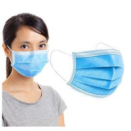 Masker Wajah Non Woven Sekali Pakai Kapasitas Filtrasi Tinggi Masker Perlindungan Debu pemasok